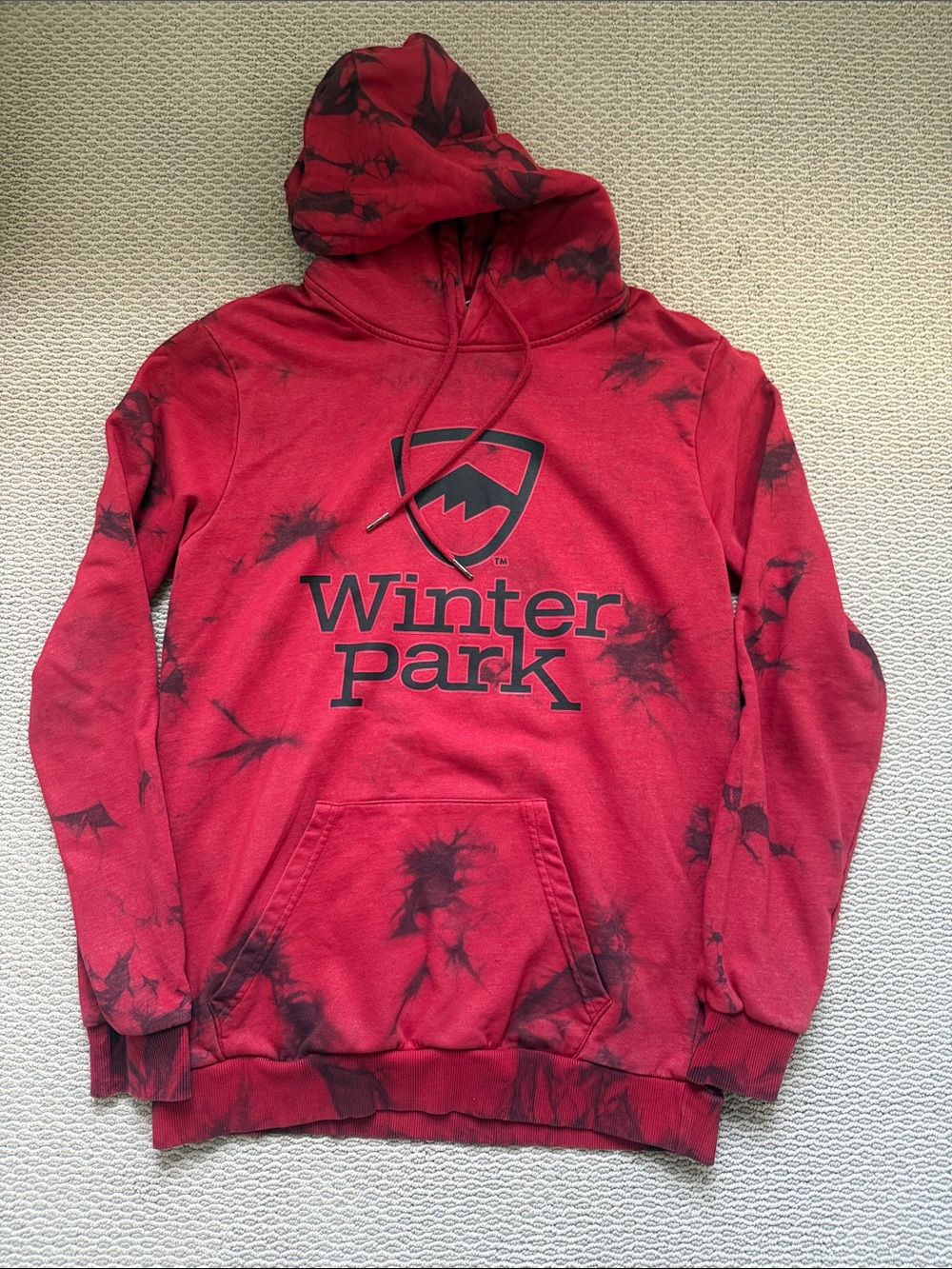 Red Tie-Dye Hoodie - Men's Pullover Sweatshirt
